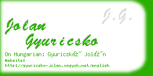 jolan gyuricsko business card